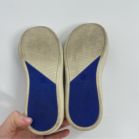 Rothy's Lollypop Slip on white Sneakers with red stripe washable preppy size 13 - Picture 9 of 9